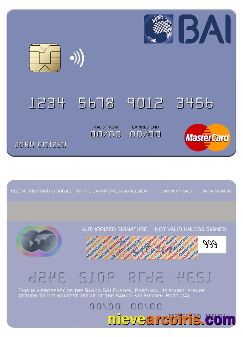 Portugal Banco BAI Europa mastercard